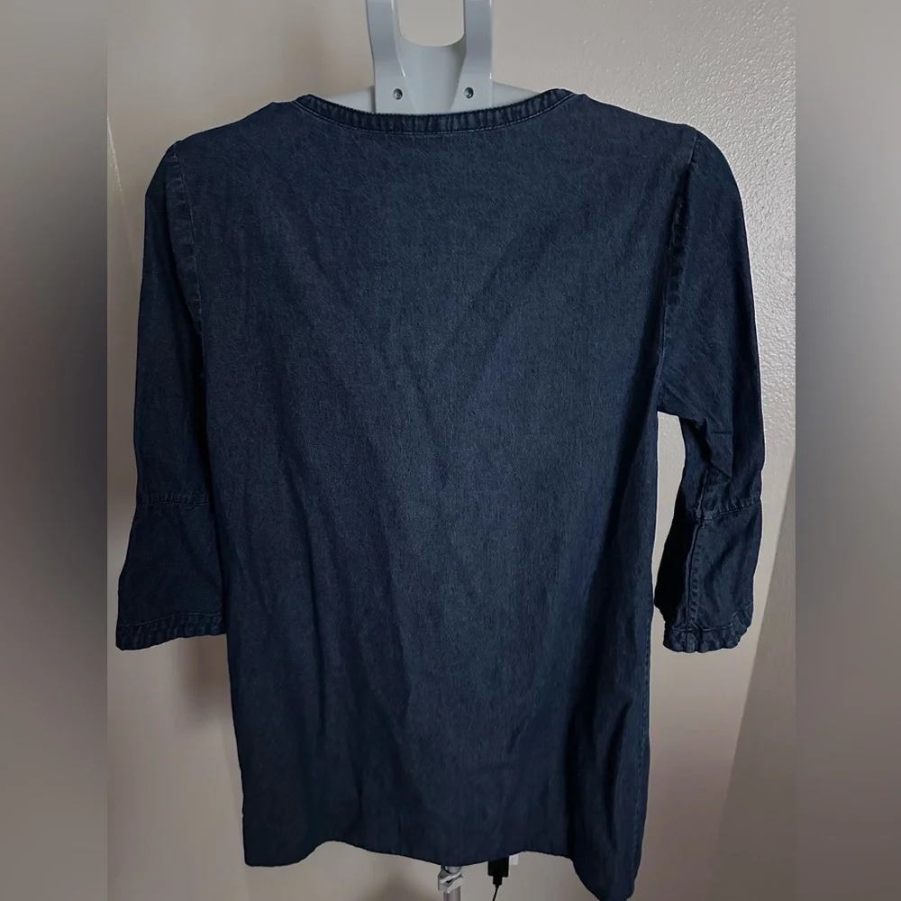Draper James Chambray Ruffle Shift Dress - Picture 7 of 7